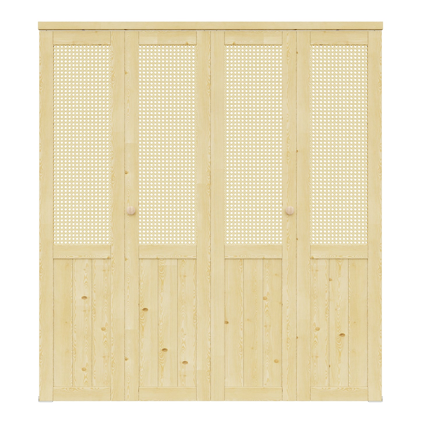 CRUTOP Rattan Bifold Closet Door, Cane Webbing Wood Interior Wicker Doors Slab, Build Quality Folding Barn Door ( Panels & Hardware & Fascia & Knob),Pane