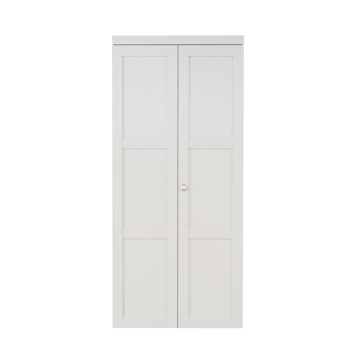 CRUTOP Bi-Fold Pivot Doors , 3-Lite Closet Door with Hardware Kit, MDF Panel Folding Interior Double Doors Easy to Install - White