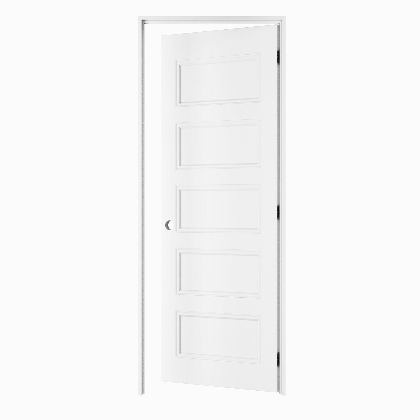 Crutophome 5-Lite Panel Door Slab with Prehung Kit, Right / Left Handed, White
