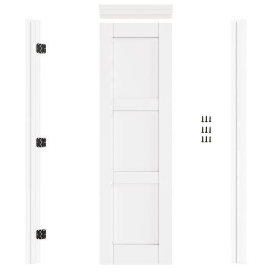 Crutop Prehung Jamb for 80" High Slab - Left Handed (Pine Wood with white painting)