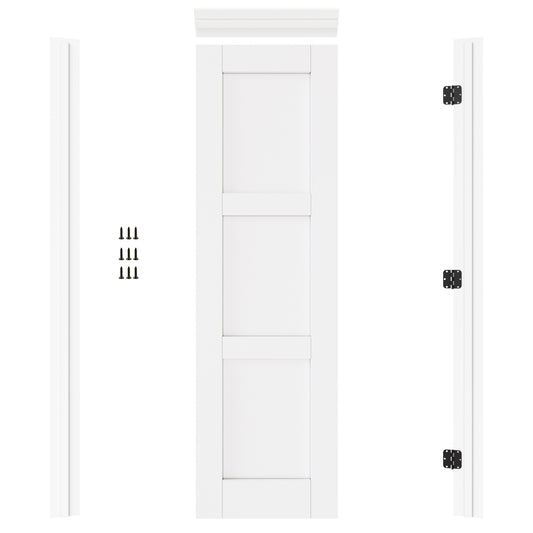 Crutop Prehung Jamb for 80" High Slab - Right Handed (Pine Wood with white painting)