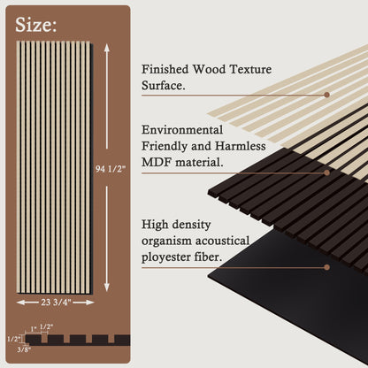 Crutophome Oak Style Square Edge MDF Decorative Acoustic Wall Panel