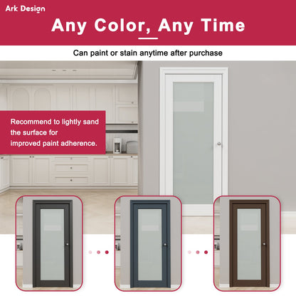 Crutophome 5-Lite Panel Door Slab with Prehung Kit, Right / Left Handed, White