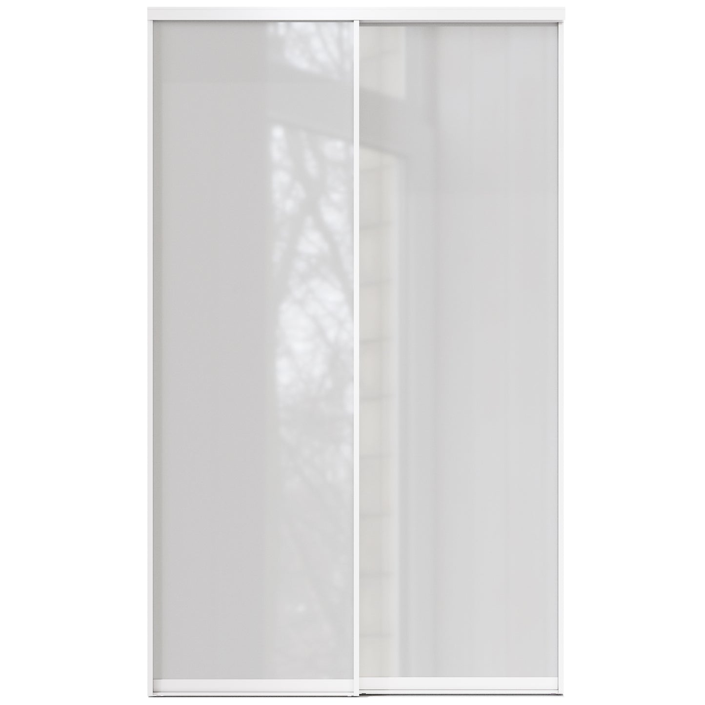 CRUTOP Sliding Closet Door, Fingerprint-Resistant 1-Lite Tempered Frosted Glass with Good Privacy & Water-Resistant Frame, Build Quality ( Pre-assembled Panels with Hardware Kit)，Aluminum Frame