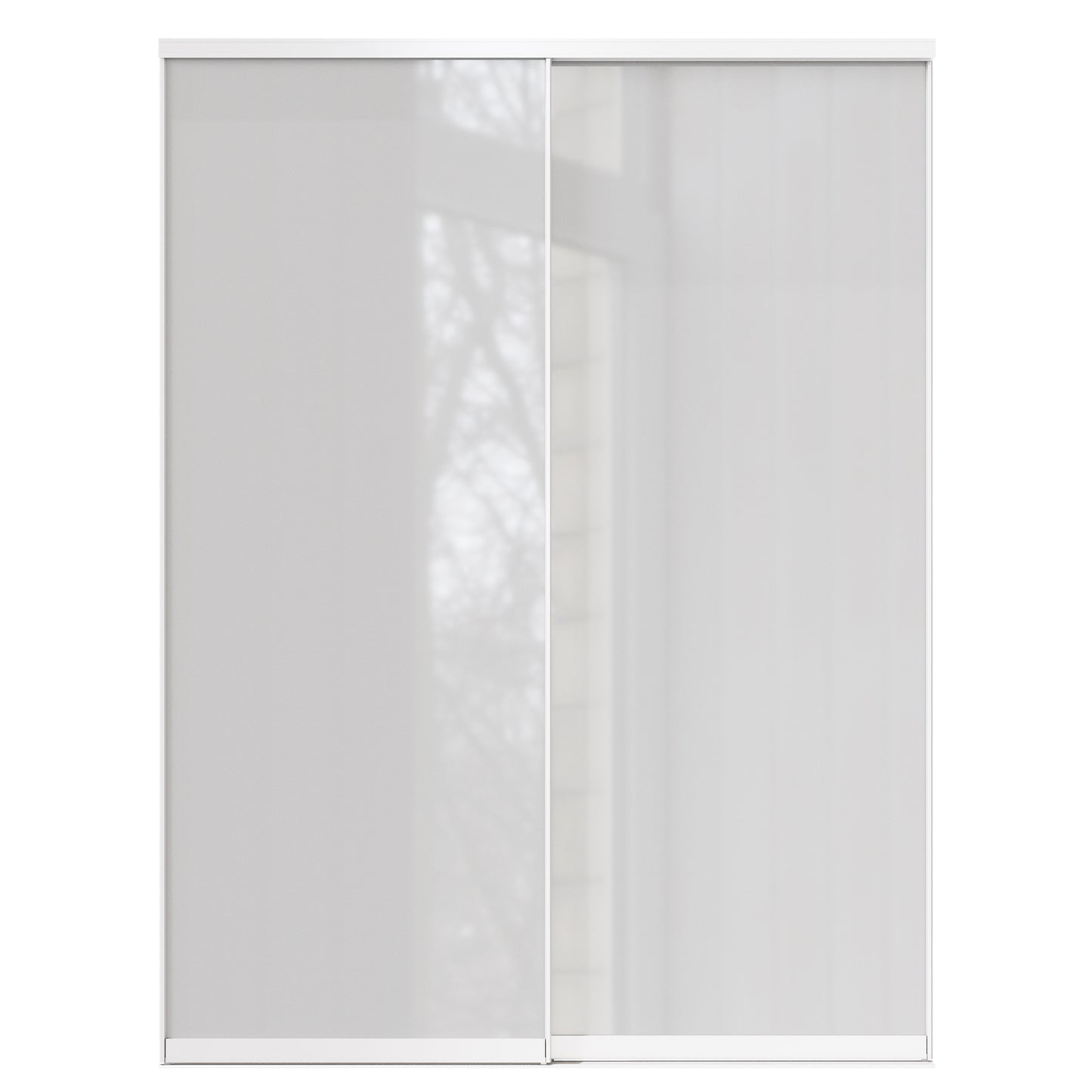 CRUTOP Sliding Closet Door, Fingerprint-Resistant 1-Lite Tempered Frosted Glass with Good Privacy & Water-Resistant Frame, Build Quality ( Pre-assembled Panels with Hardware Kit)，Aluminum Frame