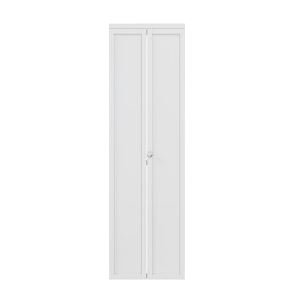 CRUTOP Bi-Fold Pivot Doors , 1-Lite Paintable Closet Door with Hardware Kit, MDF Panel Folding Interior Double Doors Easy to Install - White (Paintable)