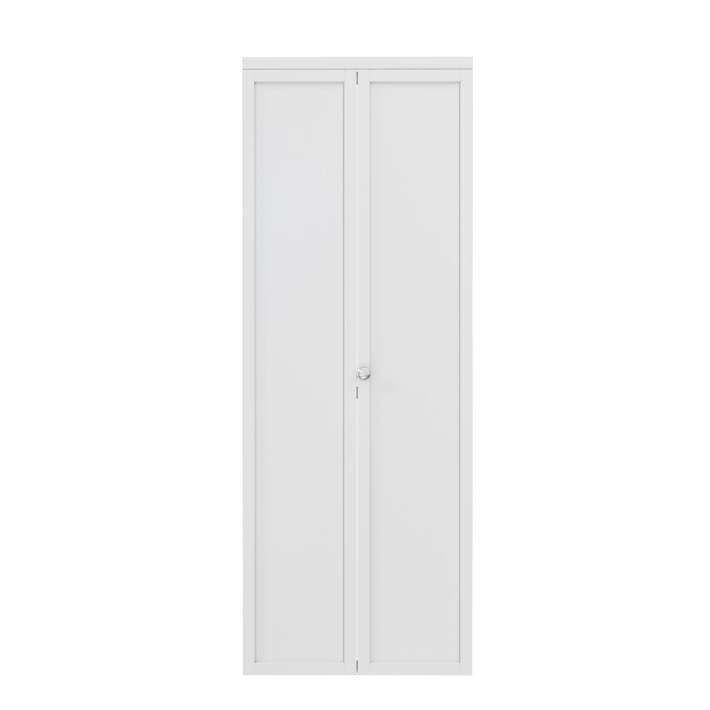 CRUTOP Bi-Fold Pivot Doors , 1-Lite Paintable Closet Door with Hardware Kit, MDF Panel Folding Interior Double Doors Easy to Install - White (Paintable)
