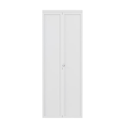 CRUTOP Bi-Fold Pivot Doors , 1-Lite Paintable Closet Door with Hardware Kit, MDF Panel Folding Interior Double Doors Easy to Install - White (Paintable)