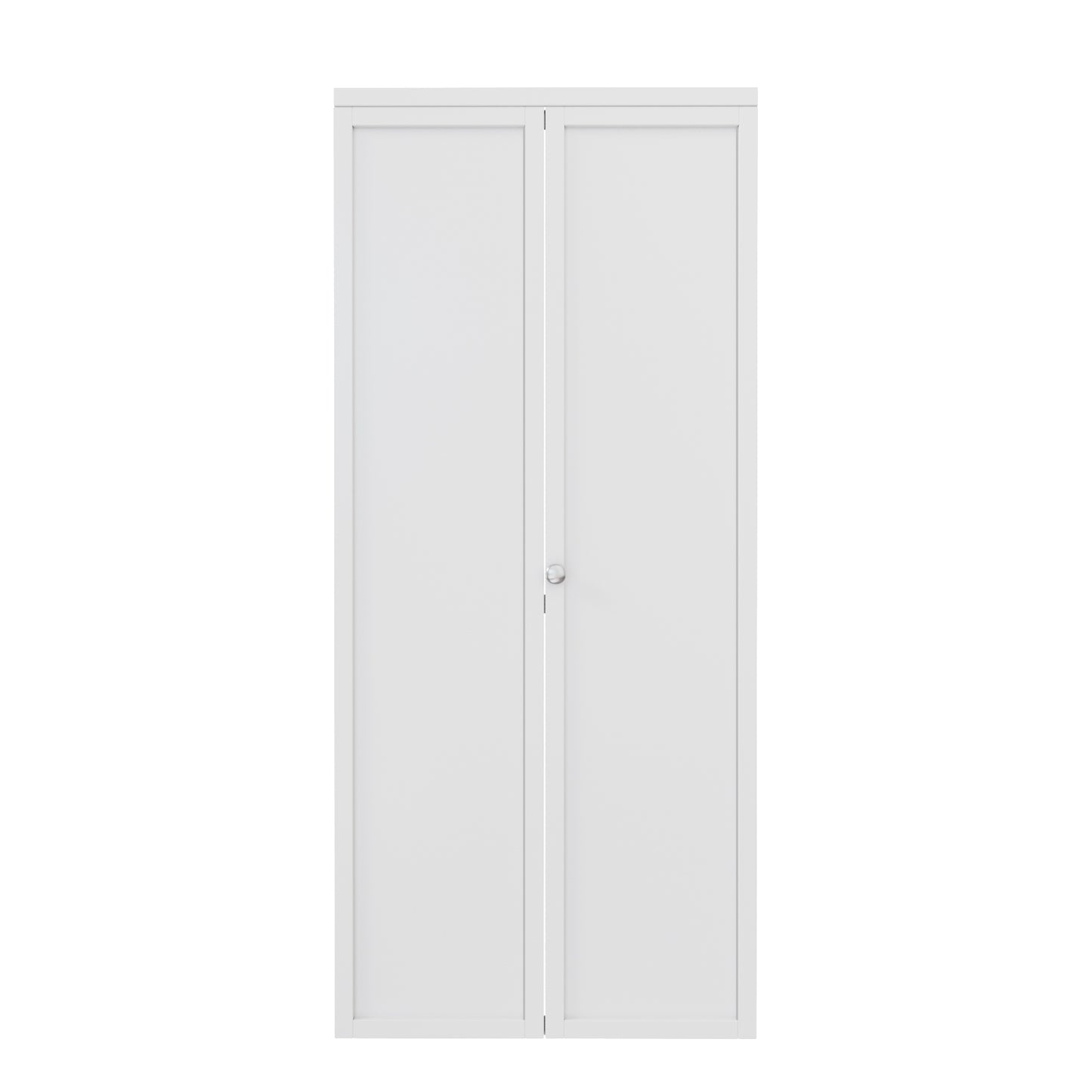CRUTOP Bi-Fold Pivot Doors , 1-Lite Paintable Closet Door with Hardware Kit, MDF Panel Folding Interior Double Doors Easy to Install - White (Paintable)