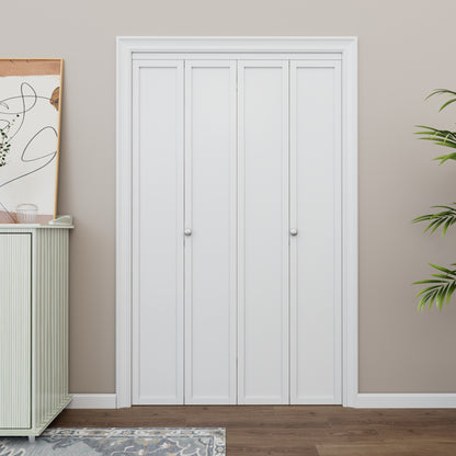 CRUTOP 1-Lite Paintable Bifold Closet Door, Solid Core Pre-Assembled Panels with Water-Resistant Triple-Layer Painting, Build Quality ( Panels&Hardware&Fascia&Knob)