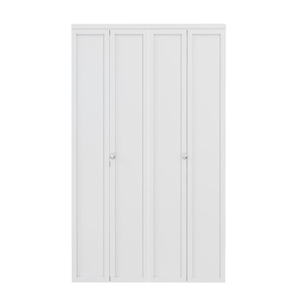 CRUTOP 1-Lite Paintable Bifold Closet Door, Solid Core Pre-Assembled Panels with Water-Resistant Triple-Layer Painting, Build Quality ( Panels&Hardware&Fascia&Knob)