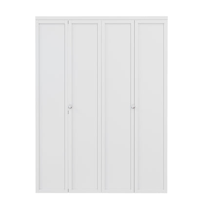 CRUTOP 1-Lite Paintable Bifold Closet Door, Solid Core Pre-Assembled Panels with Water-Resistant Triple-Layer Painting, Build Quality ( Panels&Hardware&Fascia&Knob)