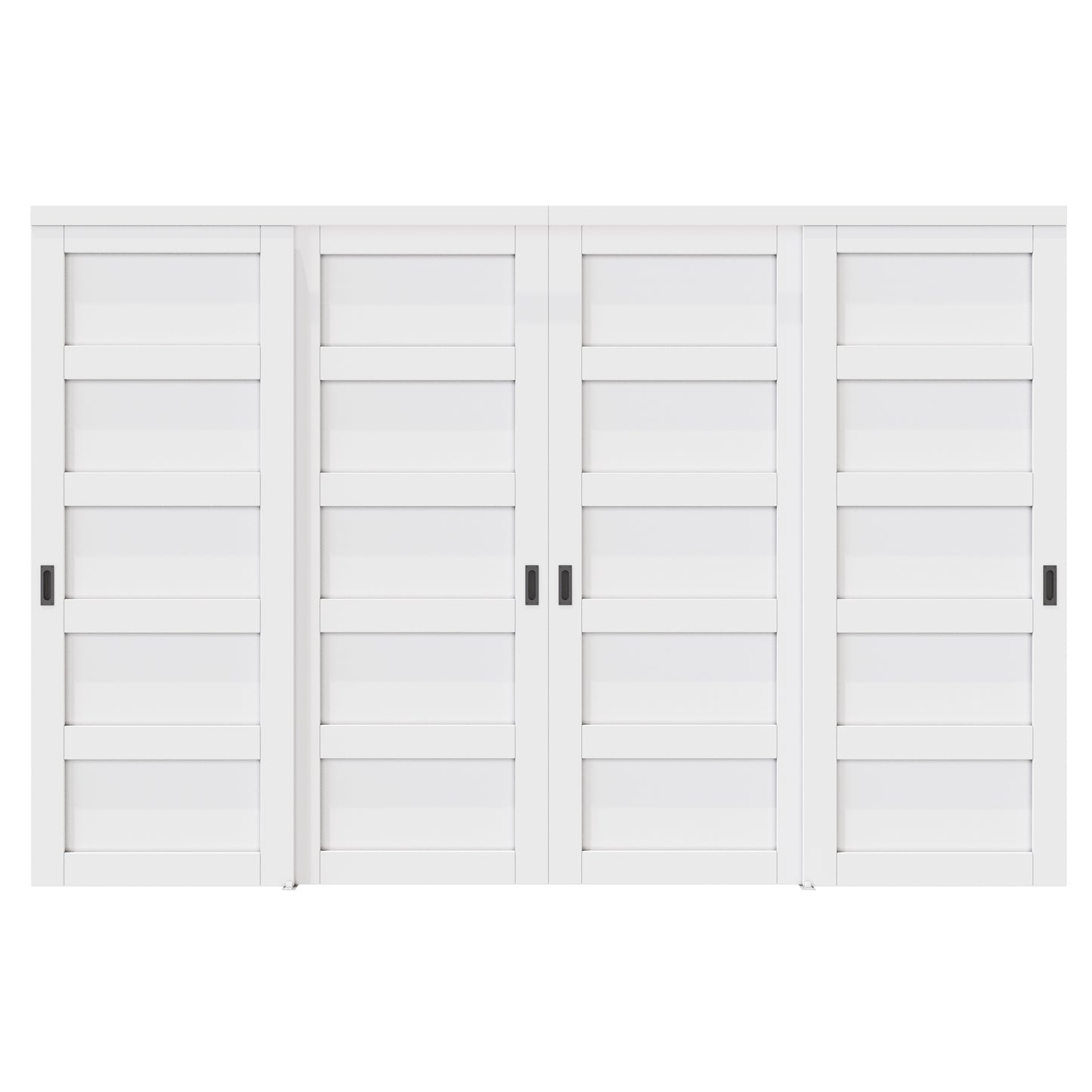 CRUTOP Paintable Bypass Slidng Door Panels with Hardware Kit, 5-Lite Panle Door Slab Shaker for Bedroom/Closet/Barn - Assemble Required