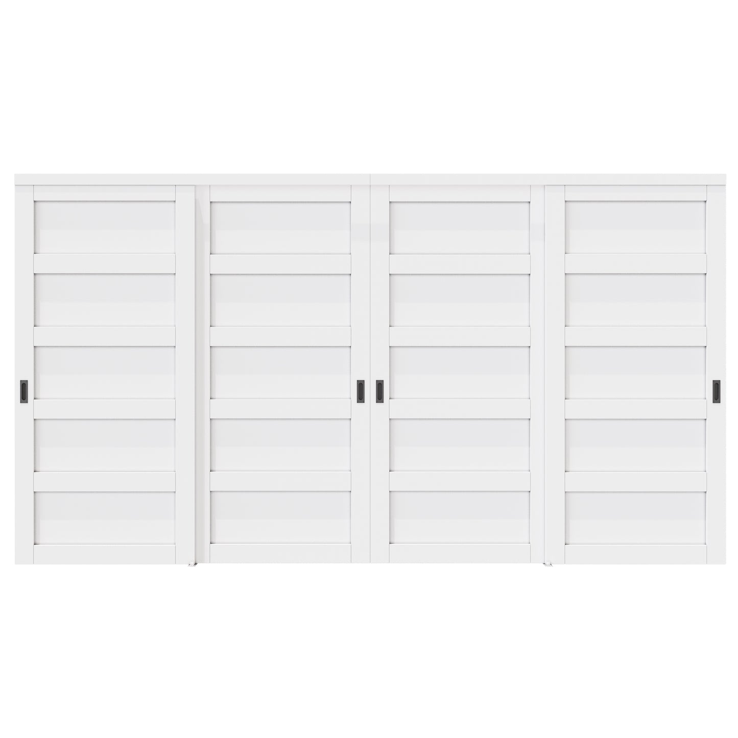 CRUTOP Paintable Bypass Slidng Door Panels with Hardware Kit, 5-Lite Panle Door Slab Shaker for Bedroom/Closet/Barn - Assemble Required