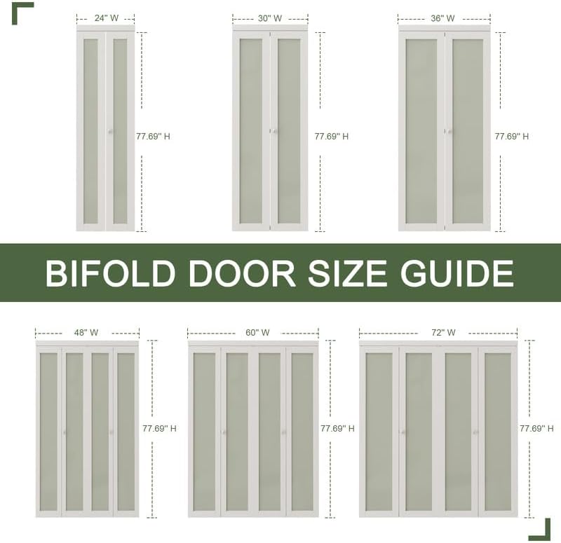 CRUTOP  Mirrored Bifold Doors, One Side Mirror Door with Water&Scratch-Resistant Surface, Interior Closet & Pantry Door (Panels&Hardware&Fascia&Knob) , Black