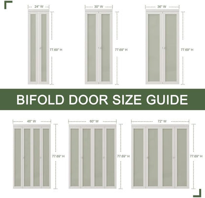 CRUTOP  Mirrored Bifold Doors, One Side Mirror Door with Water&Scratch-Resistant Surface, Interior Closet & Pantry Door (Panels&Hardware&Fascia&Knob) , Black
