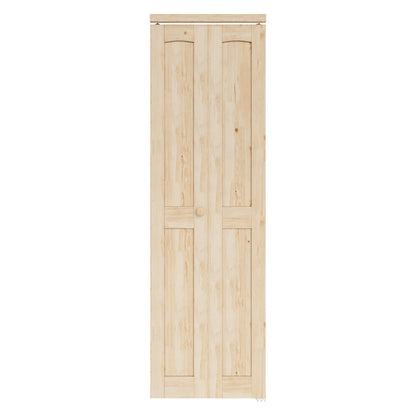CRUTOP Bi-Fold Pivot Doors , 2-Lite Closet Door with Hardware Kit, MDF Panel Folding Interior Double Doors Easy to Install - Pine