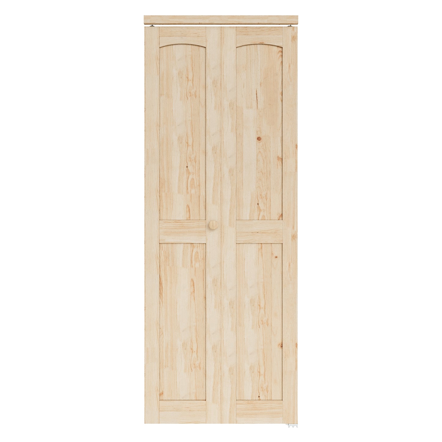 CRUTOP Bi-Fold Pivot Doors , 2-Lite Closet Door with Hardware Kit, MDF Panel Folding Interior Double Doors Easy to Install - Pine