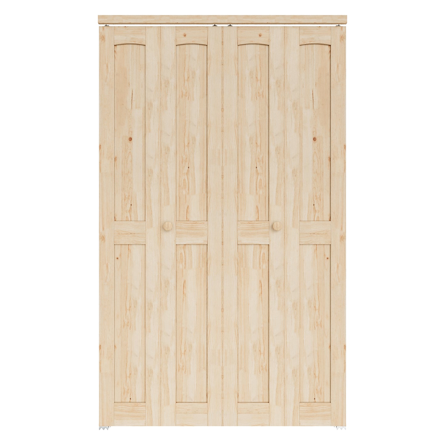 CRUTOP 2-Lite Pane Wood Bifold Closet Door, Solid Core Pre-Assembled Panels with Water-Resistant Triple-Layer Painting, Build Quality ( Panels&Hardware&Fascia&Knob)