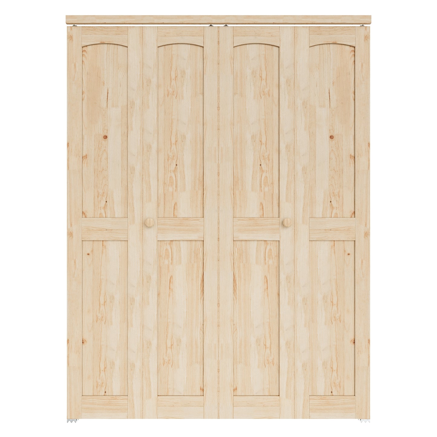 CRUTOP 2-Lite Pane Wood Bifold Closet Door, Solid Core Pre-Assembled Panels with Water-Resistant Triple-Layer Painting, Build Quality ( Panels&Hardware&Fascia&Knob)