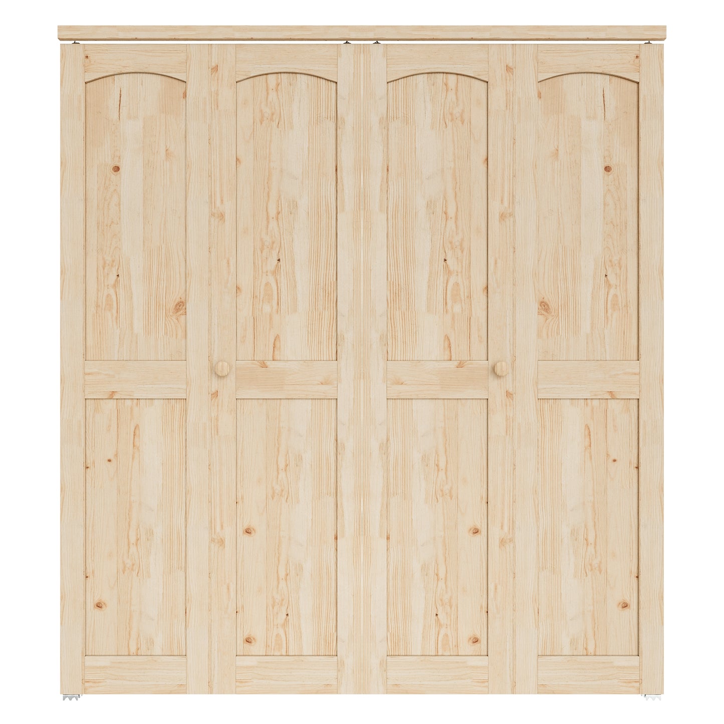 CRUTOP 2-Lite Pane Wood Bifold Closet Door, Solid Core Pre-Assembled Panels with Water-Resistant Triple-Layer Painting, Build Quality ( Panels&Hardware&Fascia&Knob)