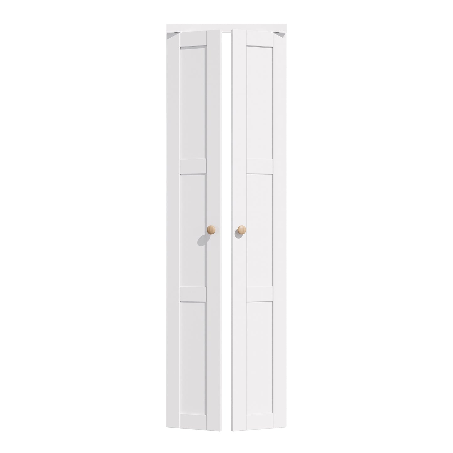 CRUTOP 3-Lite Pivot Swing Door for Pantry Laundry with Pivot Hardware, Double Solid Core Doors for Closet, Bifold Door Alternative - White