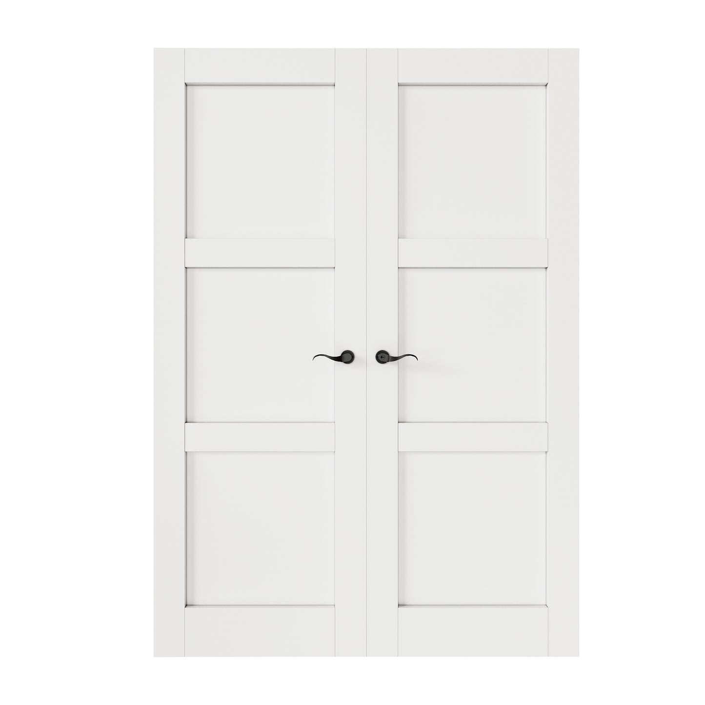 CRUTOP 3-Lite Pivot Swing Door for Pantry Laundry with Pivot Hardware, Double Solid Core Doors for Closet, Bifold Door Alternative - White