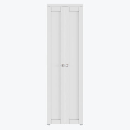 CRUTOP  Pivot Swing Door for Pantry Laundry with Pivot Hardware, Double Solid Core Doors for Closet, Bifold Door Alternative - White