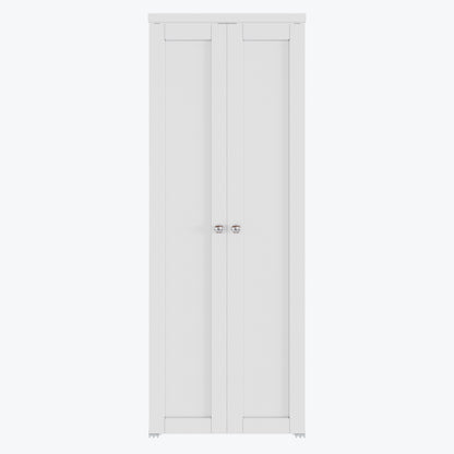 CRUTOP  Pivot Swing Door for Pantry Laundry with Pivot Hardware, Double Solid Core Doors for Closet, Bifold Door Alternative - White