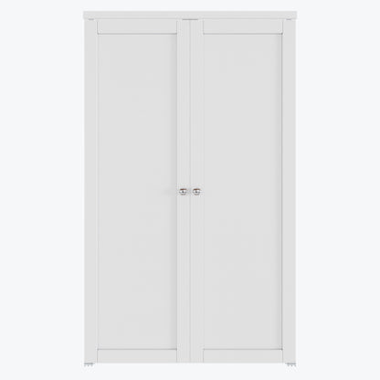 CRUTOP  Pivot Swing Door for Pantry Laundry with Pivot Hardware, Double Solid Core Doors for Closet, Bifold Door Alternative - White