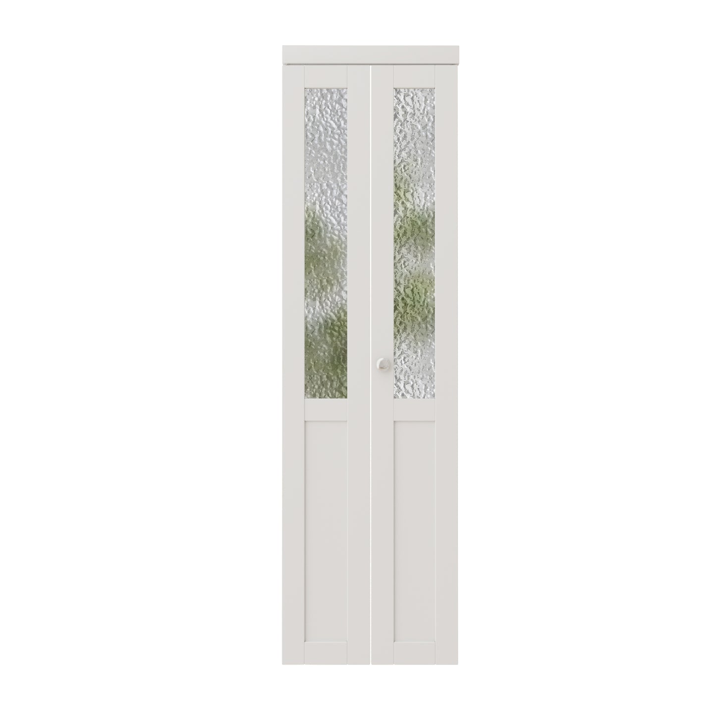 CRUTOP 1-Lite Rippled Glass Bifold Door, Build Quality Panels with Water&Scratch-Resistant Surface, Solid Core, Interior Closet & Pantry Door (Panels&Hardware&Fascia&Knob)