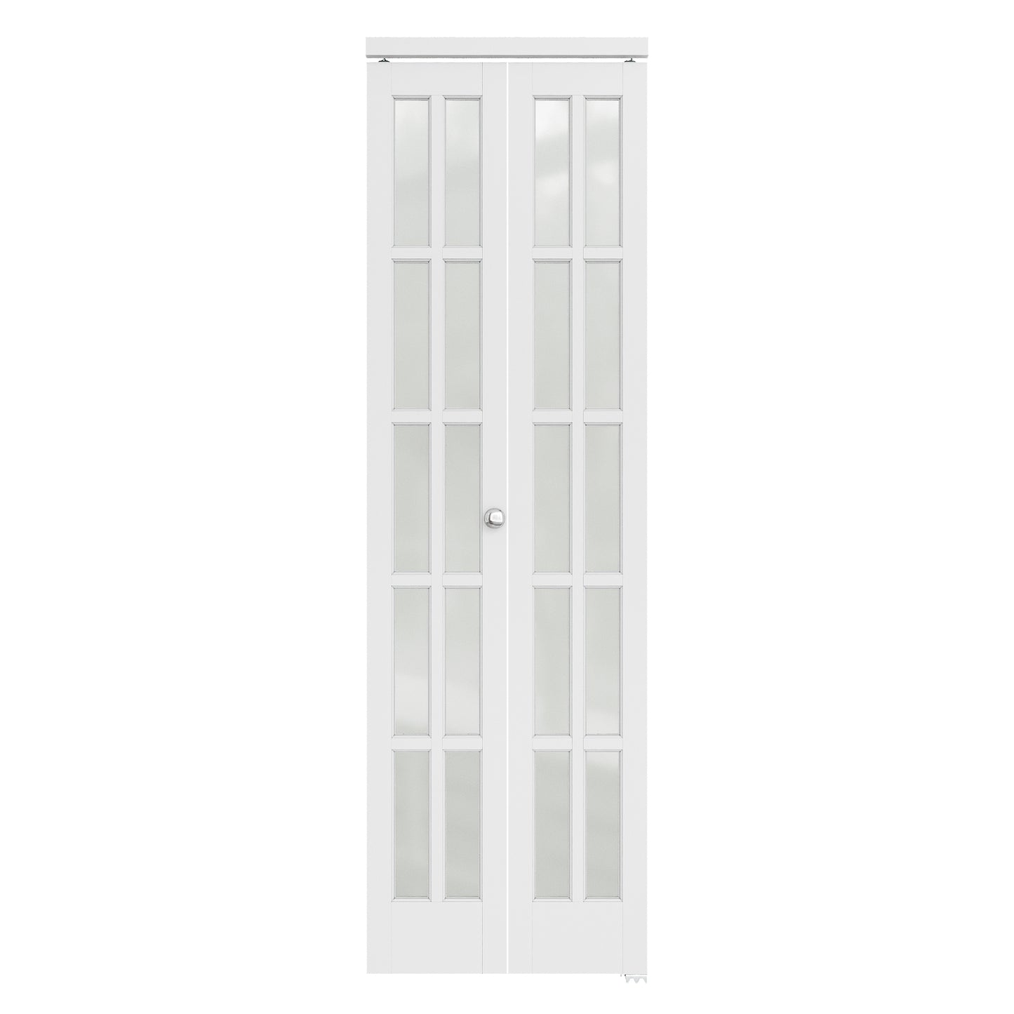CRUTOP 10-Lite Frosted Glass Bifold Door, Build Quality Panels with Water&Scratch-Resistant Surface, Solid Core, Interior Closet & Pantry Door (Panels&Hardware&Fascia&Knob)
