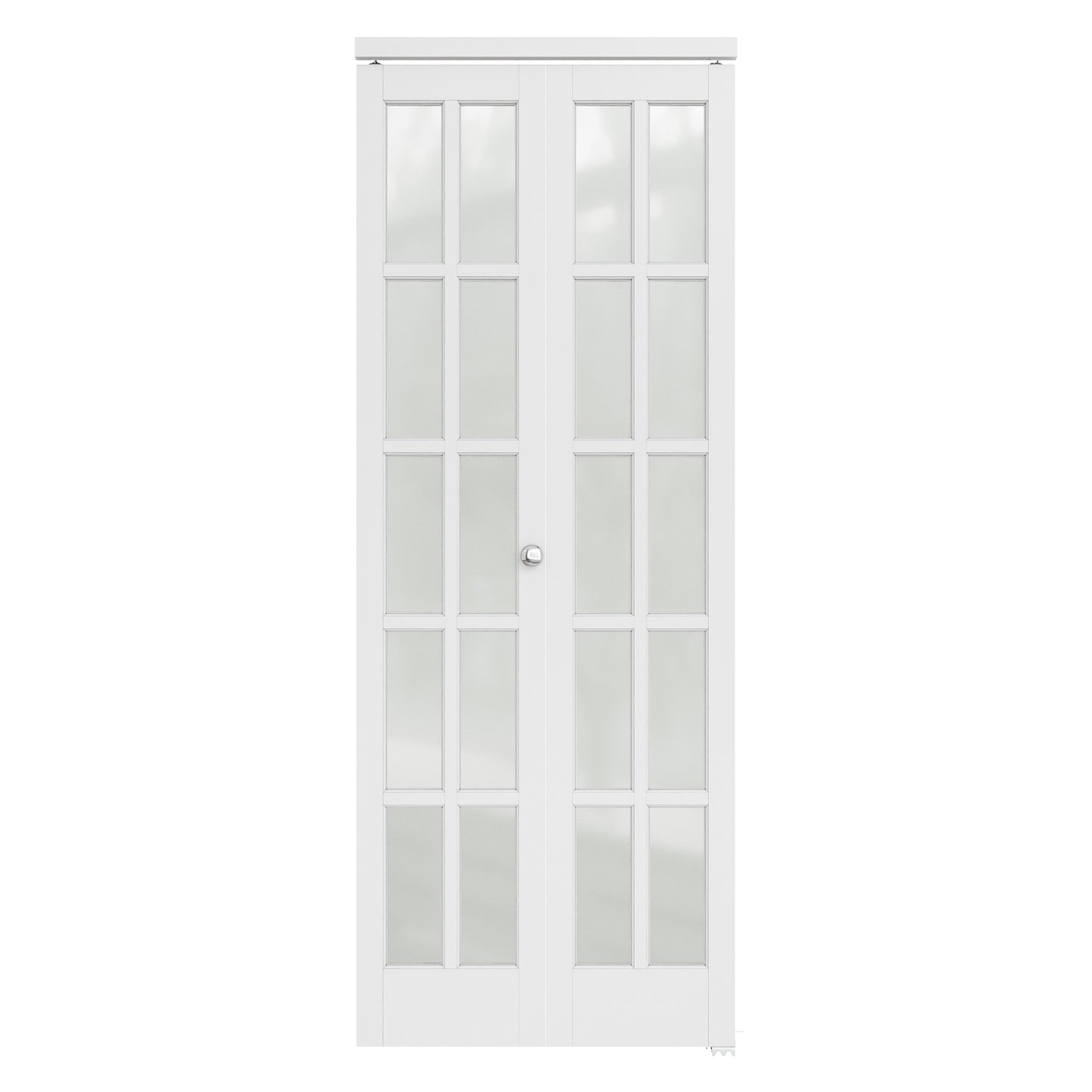 CRUTOP 10-Lite Frosted Glass Bifold Door, Build Quality Panels with Water&Scratch-Resistant Surface, Solid Core, Interior Closet & Pantry Door (Panels&Hardware&Fascia&Knob)