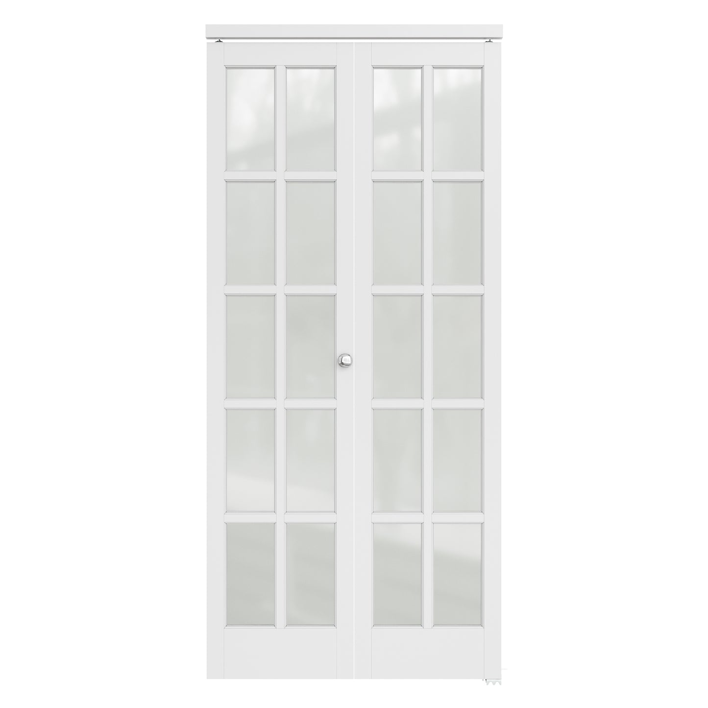 CRUTOP 10-Lite Frosted Glass Bifold Door, Build Quality Panels with Water&Scratch-Resistant Surface, Solid Core, Interior Closet & Pantry Door (Panels&Hardware&Fascia&Knob)