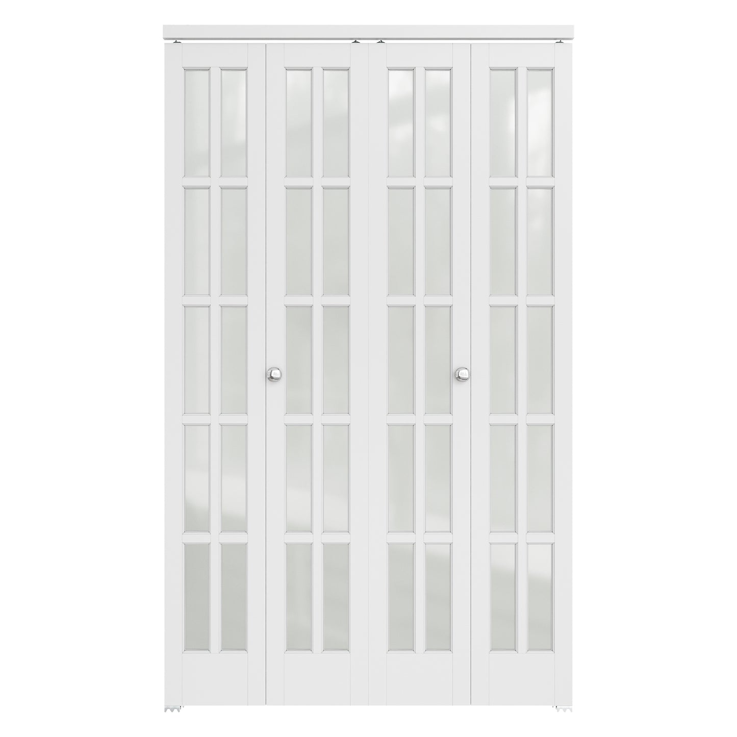 CRUTOP 10-Lite Frosted Glass Bifold Door, Build Quality Panels with Water&Scratch-Resistant Surface, Solid Core, Interior Closet & Pantry Door (Panels&Hardware&Fascia&Knob)