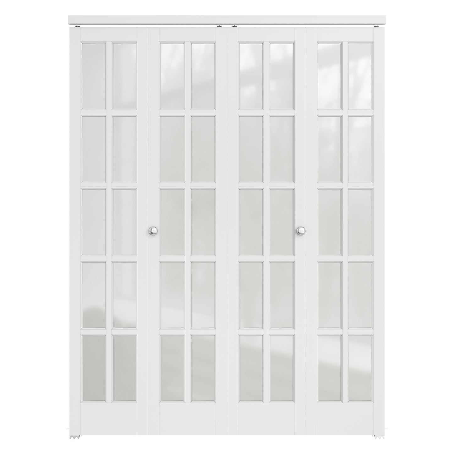 CRUTOP 10-Lite Frosted Glass Bifold Door, Build Quality Panels with Water&Scratch-Resistant Surface, Solid Core, Interior Closet & Pantry Door (Panels&Hardware&Fascia&Knob)