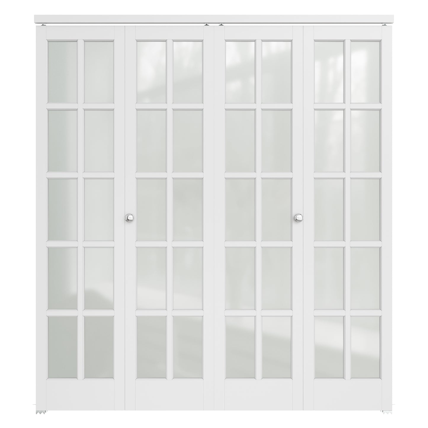 CRUTOP 10-Lite Frosted Glass Bifold Door, Build Quality Panels with Water&Scratch-Resistant Surface, Solid Core, Interior Closet & Pantry Door (Panels&Hardware&Fascia&Knob)