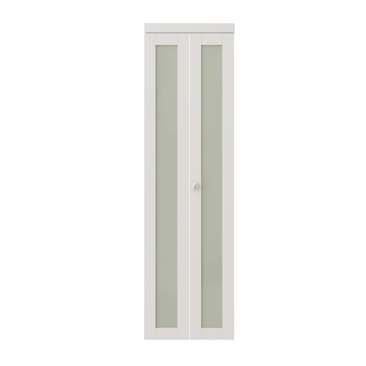 CRUTOP 1-Lite Frosted Glass Bifold Door, Build Quality Panels with Water&Scratch-Resistant Surface, Solid Core, Interior Closet & Pantry Door (Panels&Hardware&Fascia&Knob)