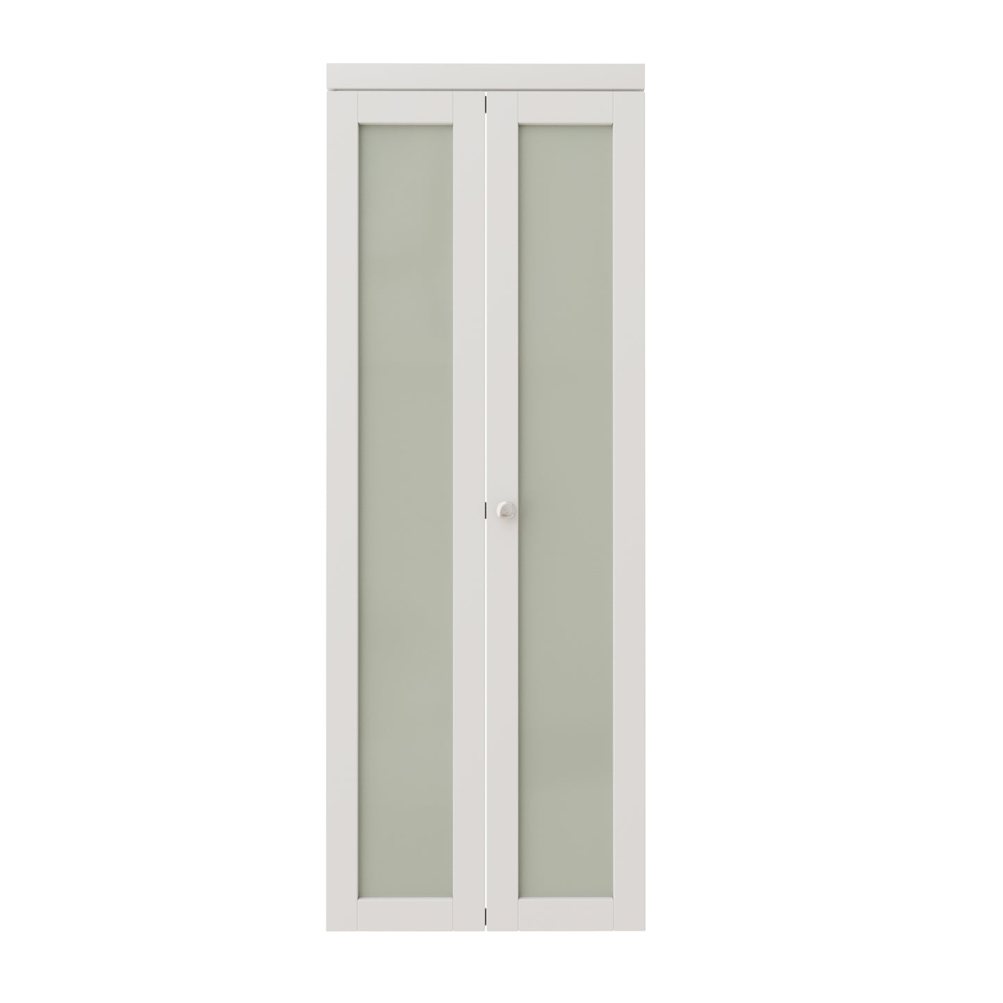 CRUTOP 1-Lite Frosted Glass Bifold Door, Build Quality Panels with Water&Scratch-Resistant Surface, Solid Core, Interior Closet & Pantry Door (Panels&Hardware&Fascia&Knob)