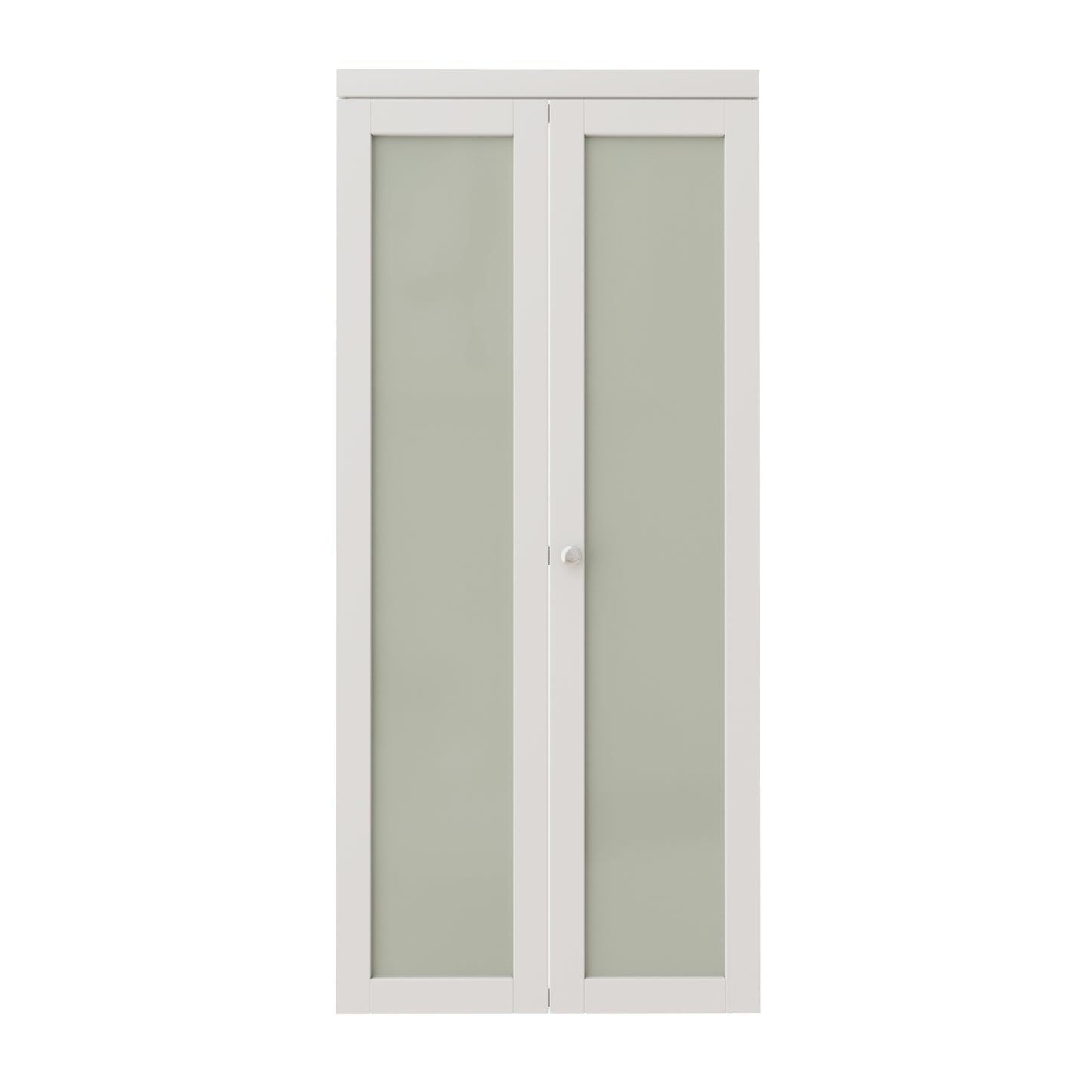 CRUTOP 1-Lite Frosted Glass Bifold Door, Build Quality Panels with Water&Scratch-Resistant Surface, Solid Core, Interior Closet & Pantry Door (Panels&Hardware&Fascia&Knob)