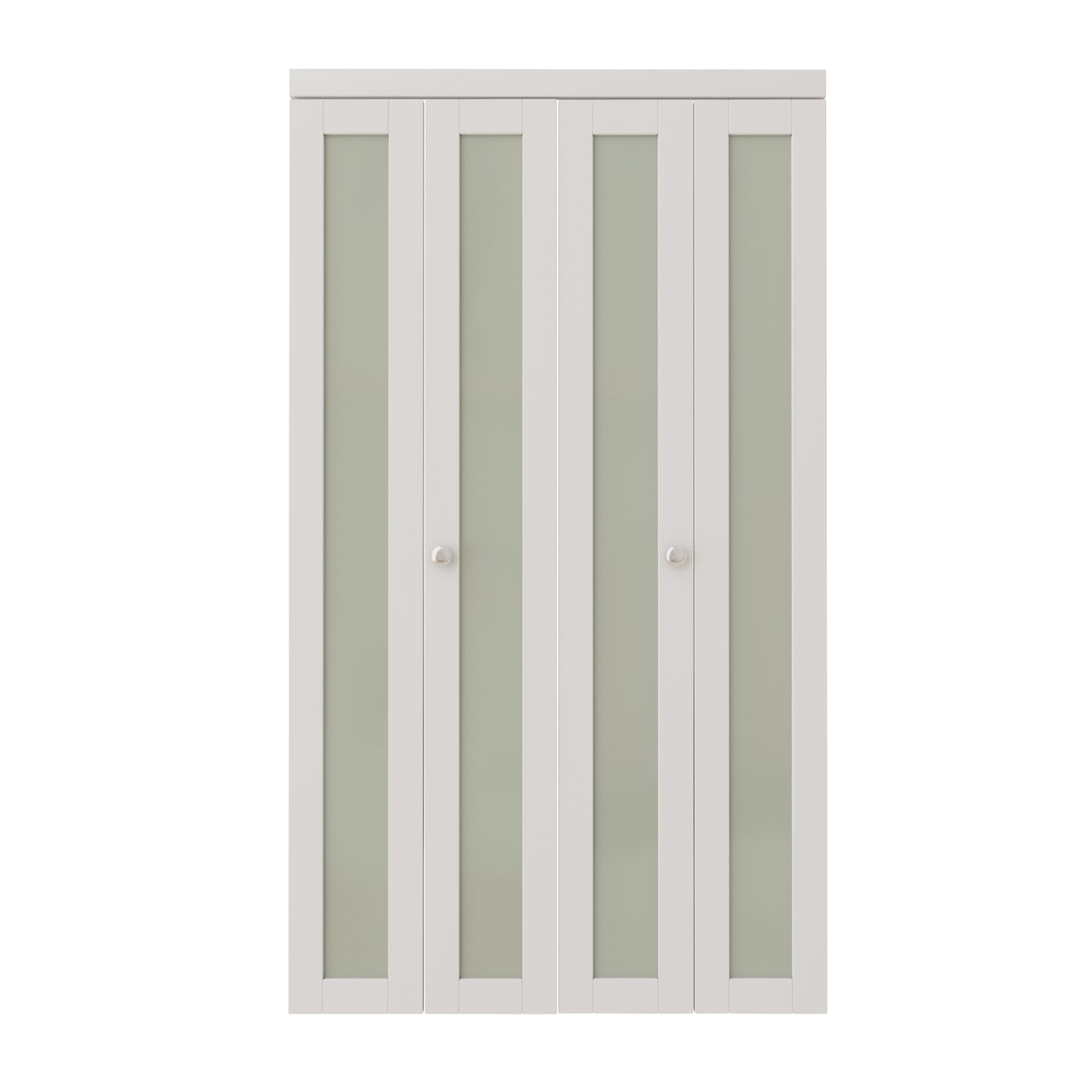 CRUTOP 1-Lite Frosted Glass Bifold Door, Build Quality Panels with Water&Scratch-Resistant Surface, Solid Core, Interior Closet & Pantry Door (Panels&Hardware&Fascia&Knob)