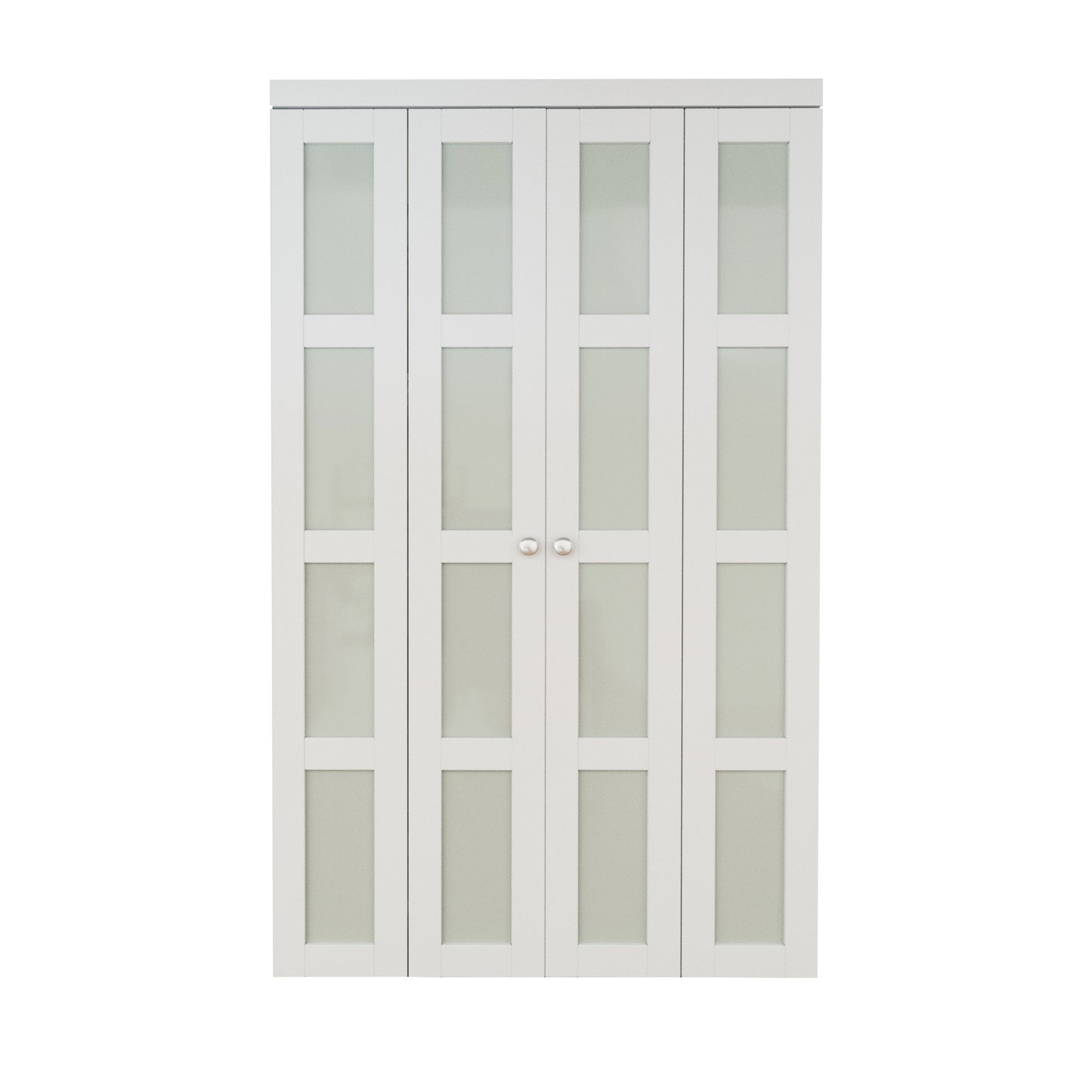 CRUTOP 4-Lite Frosted Glass Bifold Door, Build Quality Panels with Water&Scratch-Resistant Surface, Solid Core, Interior Closet & Pantry Door (Panels&Hardware&Fascia&Knob)