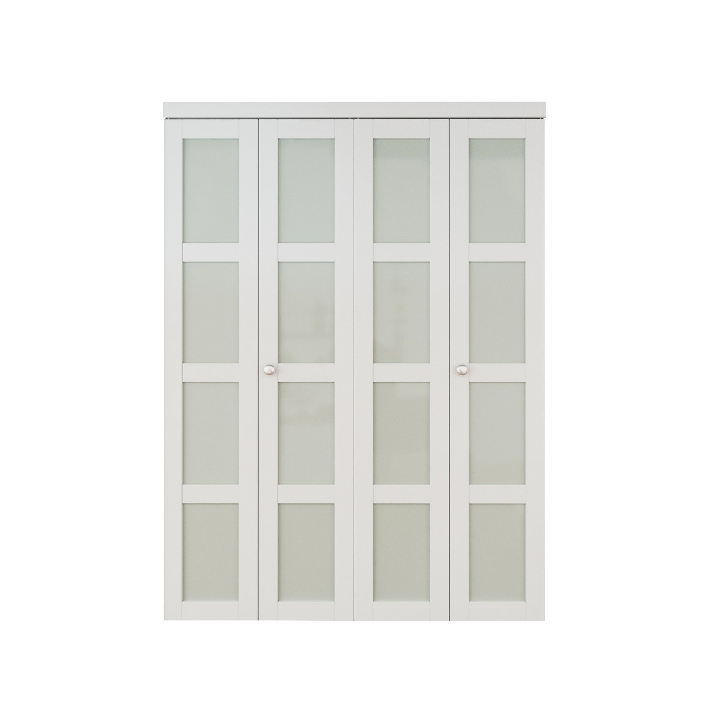 CRUTOP 4-Lite Frosted Glass Bifold Door, Build Quality Panels with Water&Scratch-Resistant Surface, Solid Core, Interior Closet & Pantry Door (Panels&Hardware&Fascia&Knob)