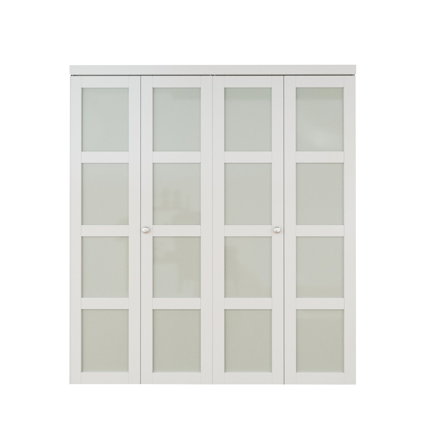 CRUTOP 4-Lite Frosted Glass Bifold Door, Build Quality Panels with Water&Scratch-Resistant Surface, Solid Core, Interior Closet & Pantry Door (Panels&Hardware&Fascia&Knob)