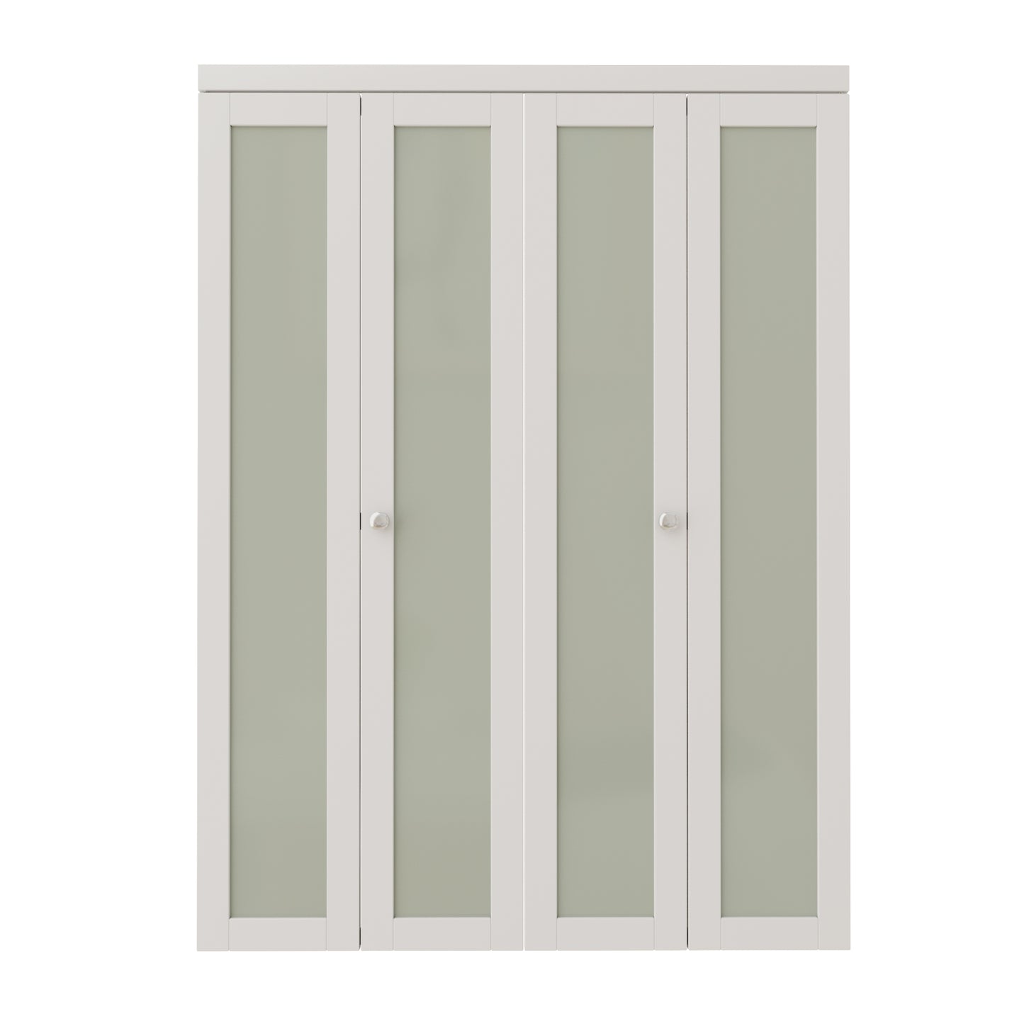 CRUTOP 1-Lite Frosted Glass Bifold Door, Build Quality Panels with Water&Scratch-Resistant Surface, Solid Core, Interior Closet & Pantry Door (Panels&Hardware&Fascia&Knob)