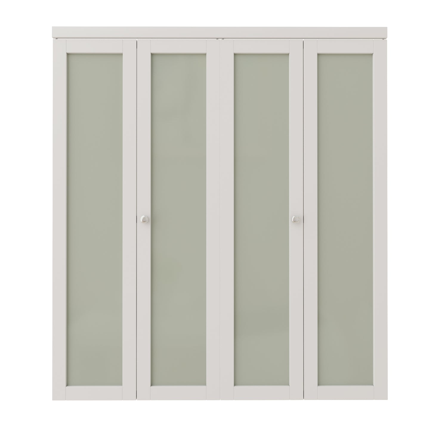 CRUTOP 1-Lite Frosted Glass Bifold Door, Build Quality Panels with Water&Scratch-Resistant Surface, Solid Core, Interior Closet & Pantry Door (Panels&Hardware&Fascia&Knob)