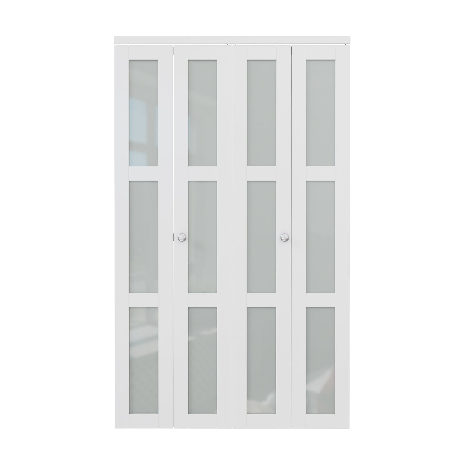 CRUTOP 3-Lite Frosted Glass Bifold Door, Build Quality Panels with Water&Scratch-Resistant Surface, Solid Core, Interior Closet & Pantry Door (Panels&Hardware&Fascia&Knob)