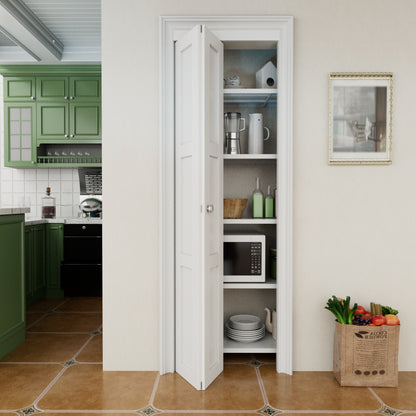 CRUTOP Bi-Fold Pivot Doors , 3-Lite Closet Door with Hardware Kit, MDF Panel Folding Interior Double Doors Easy to Install - White