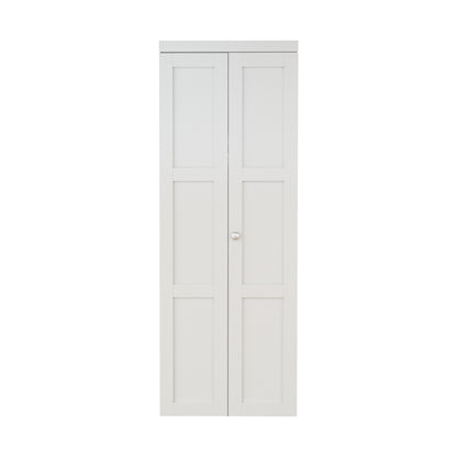 CRUTOP Bi-Fold Pivot Doors , 3-Lite Closet Door with Hardware Kit, MDF Panel Folding Interior Double Doors Easy to Install - White