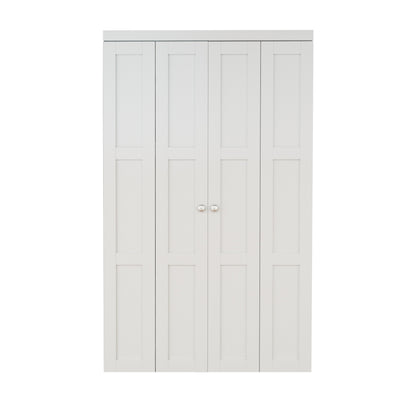 CRUTOP 3-Lite Bifold Closet Door, Solid Core Pre-Assembled Panels with Water-Resistant Triple-Layer Painting, Build Quality (Panels&Hardware&Fascia&Knob)